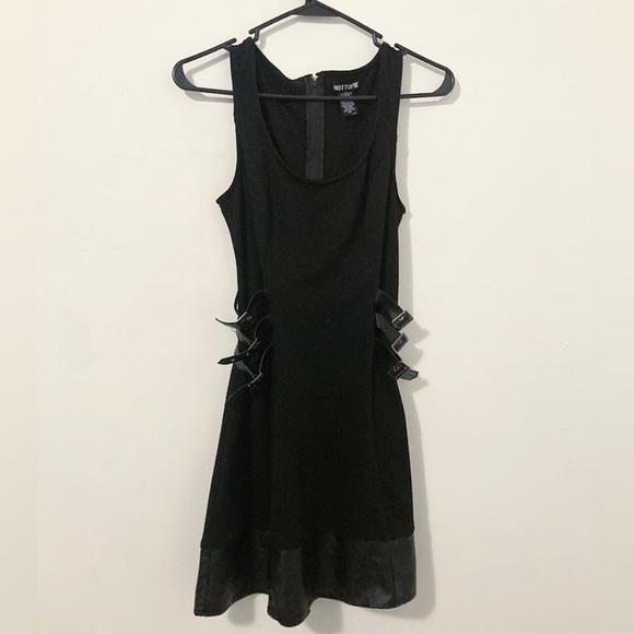 Sexy Black Dress with Side Buckles  - XS - Picture 2 of 3